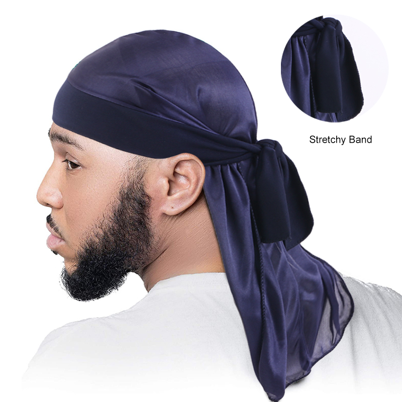 Street Fashion Hats - Men's Silky Durags Bandanas Turban Hat