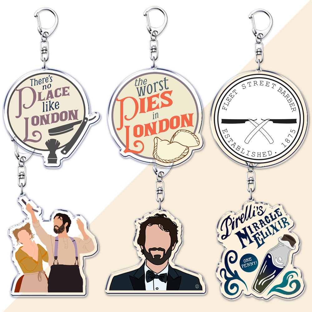 Street Fashion In London - Sondheim Musical Sweeney Todd Keychains for