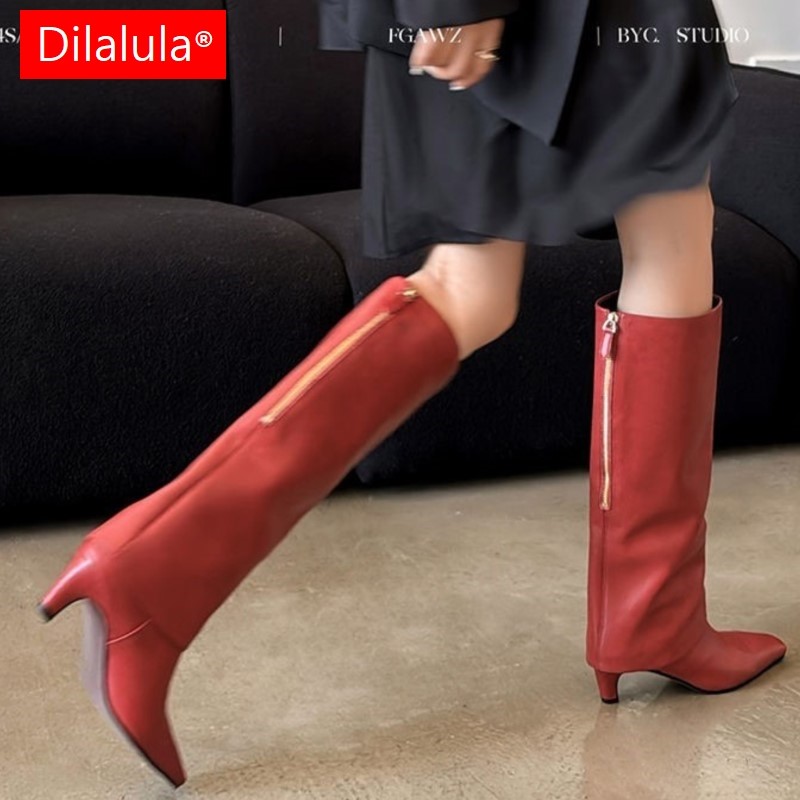 Street Fashion Winter - Dilalula 2026 Real Sheepskin Women Knee