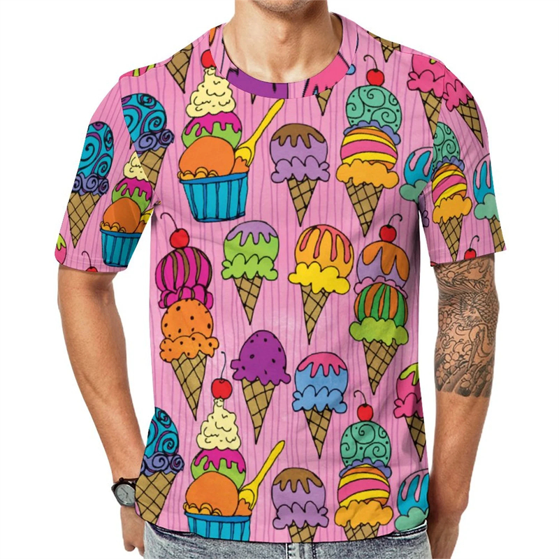 Street Fashion Trends 2025 - Ice Cream Color Fashion T-shirt For