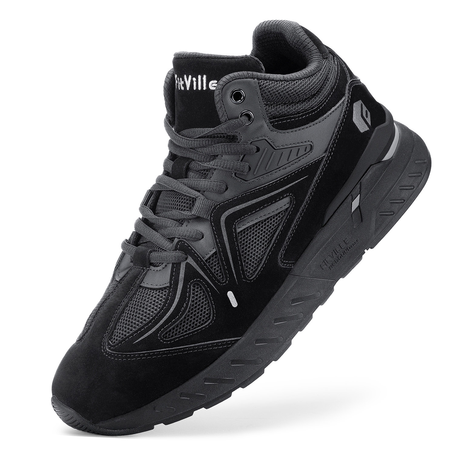 Mesh Top Layering - FitVille Men's High-Top Basketball Shoes Widened
