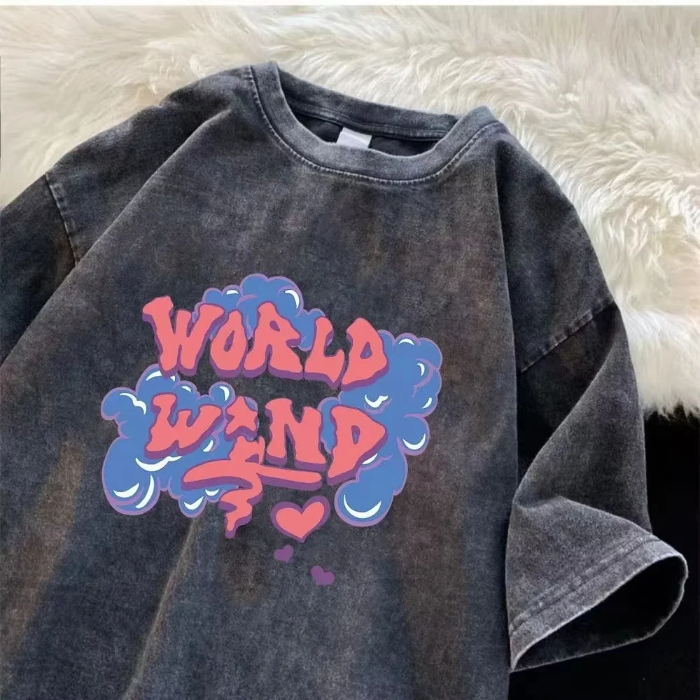 2025 Water-wash vintage t-shir - Street Fashion Trends 2025 avaliação e preço