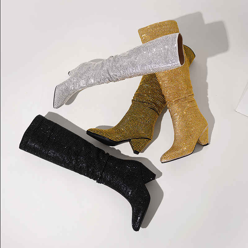 Fashion Spike Heels Crystal Lo - Street Fashion Winter avaliação e preço