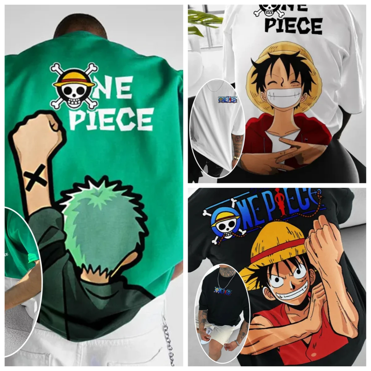 ONE PIECE Luffy Zoro 2025 Summ - Street Fashion Trends 2025 avaliação e preço