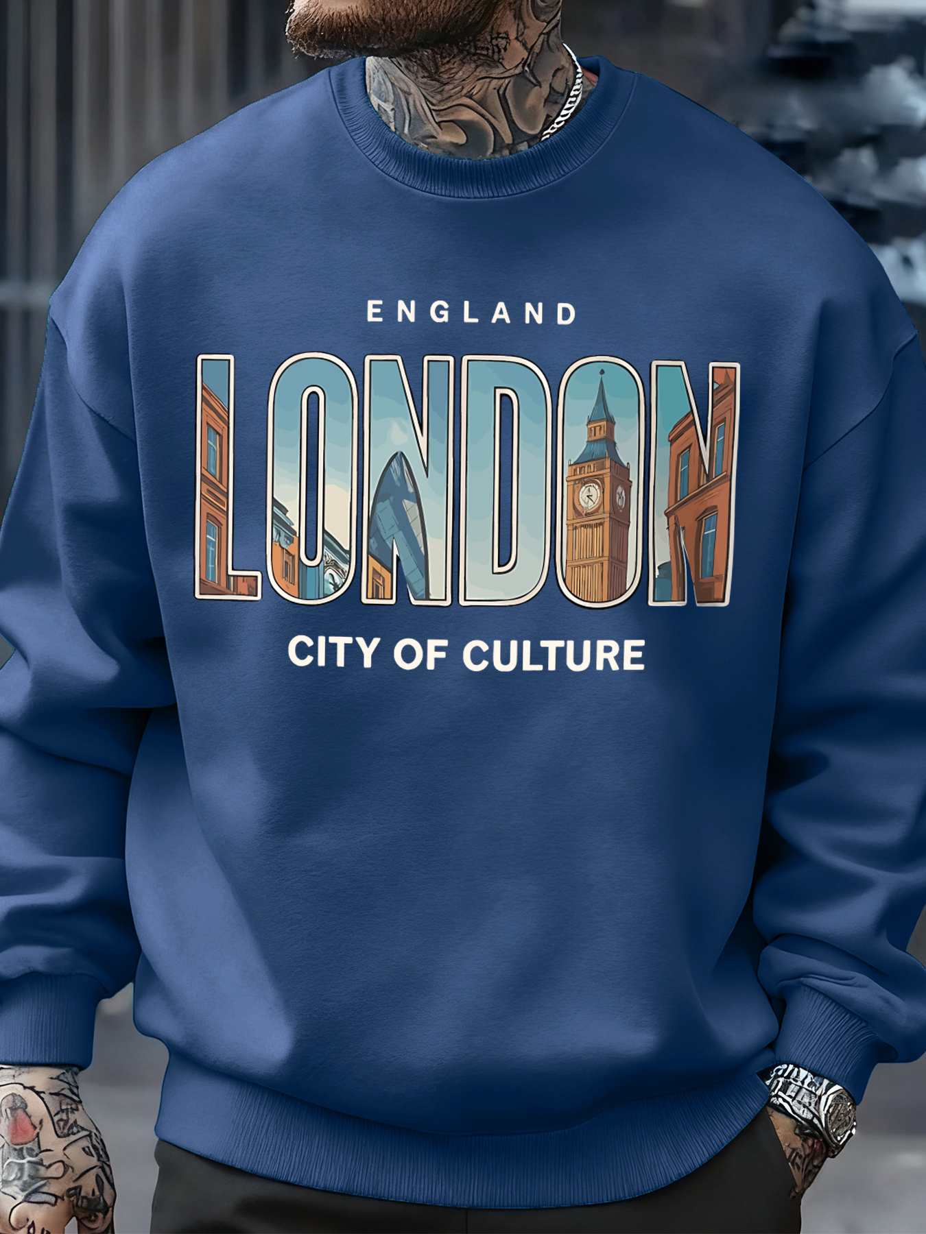 London City Pattern Sweatshirt - Street Fashion In London avaliação e preço