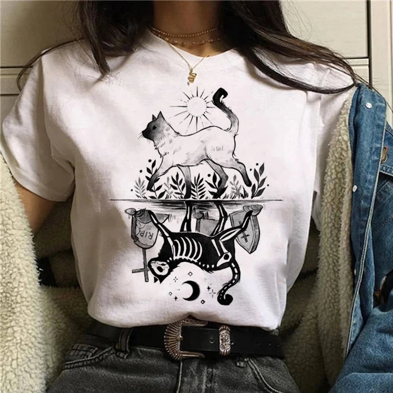 Cartoon Halloween Cat T-shirt  - Street Fashion Asian avaliação e preço