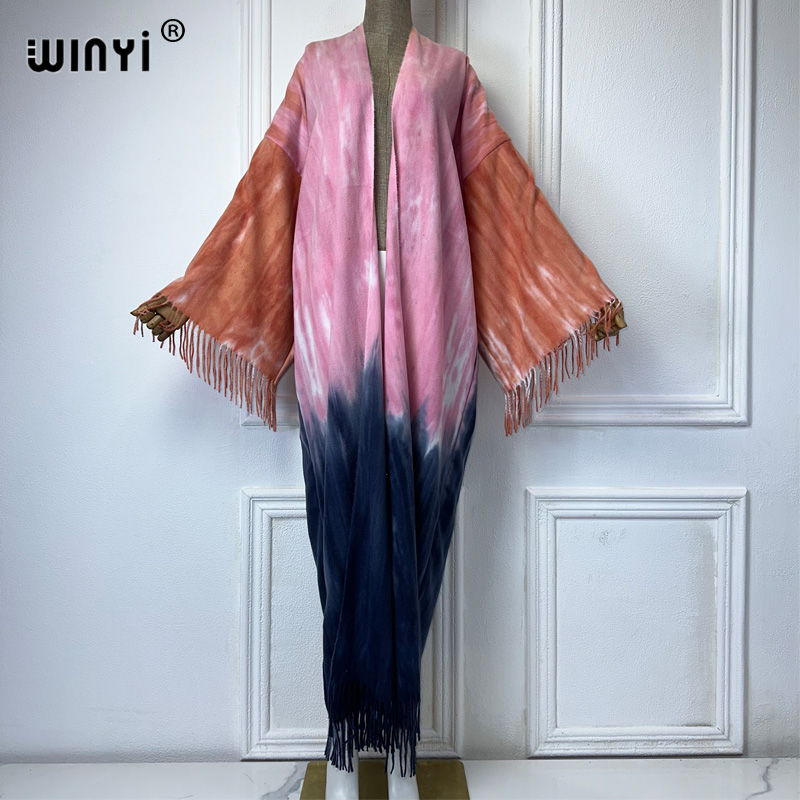 WINYI Tie-dyed winter tassel c - Street Fashion Dubai avaliação e preço