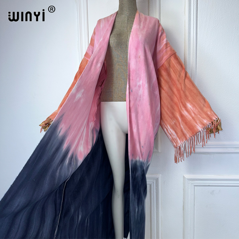 WINYI Tie-dyed winter tassel c - Street Fashion Dubai avaliação e preço