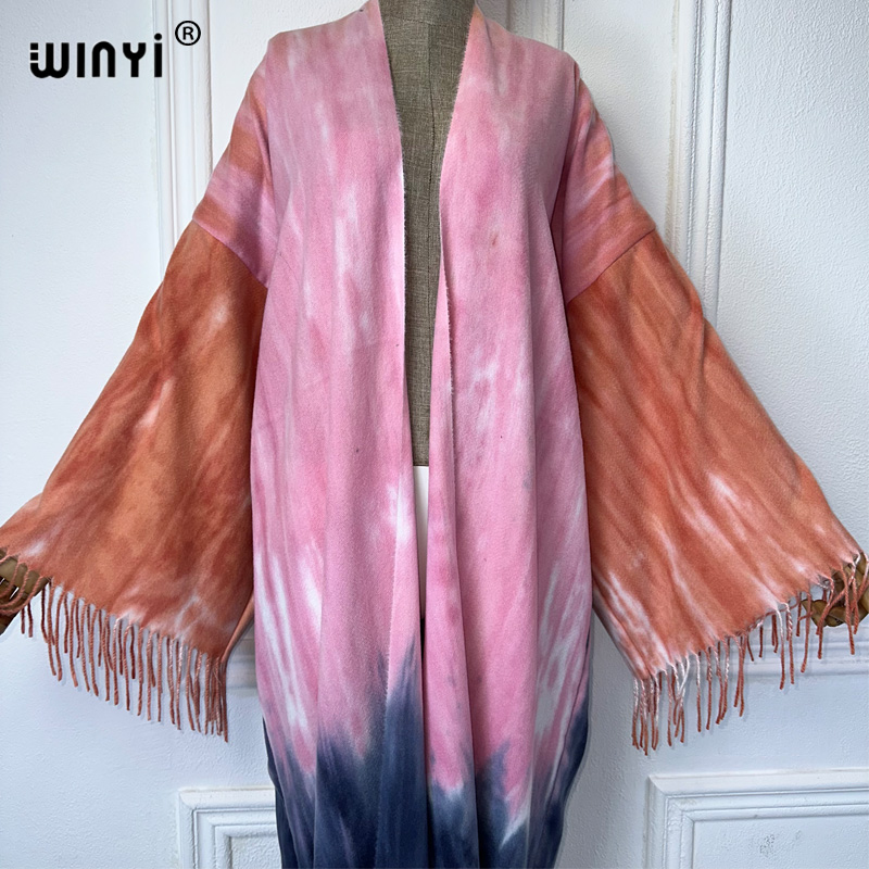 WINYI Tie-dyed winter tassel c - Street Fashion Dubai avaliação e preço