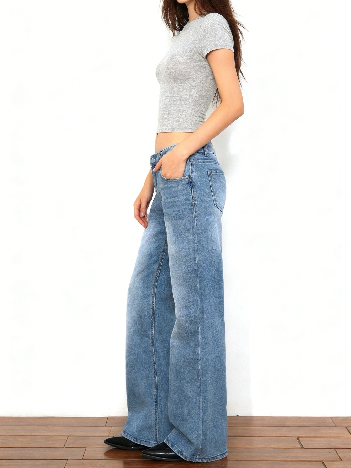 Blue jeans pant for man Y2K dr - Street Fashion Jeans Women avaliação e preço