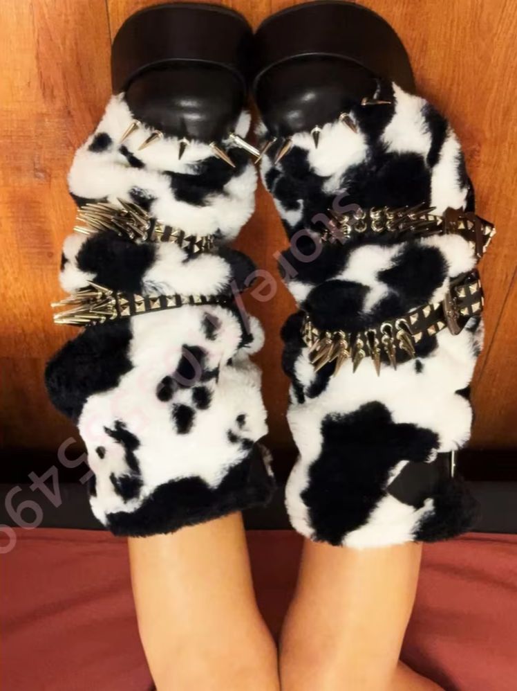 Winter Platform Cow Print Plus - Street Fashion Winter avaliação e preço