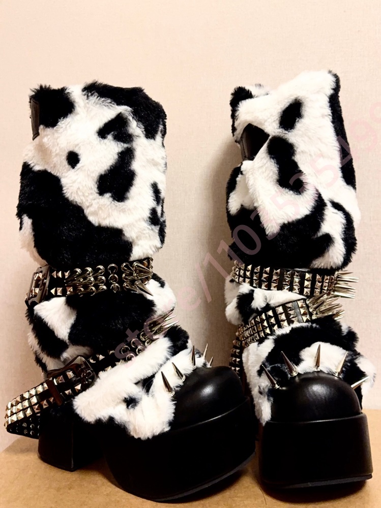 Winter Platform Cow Print Plus - Street Fashion Winter avaliação e preço