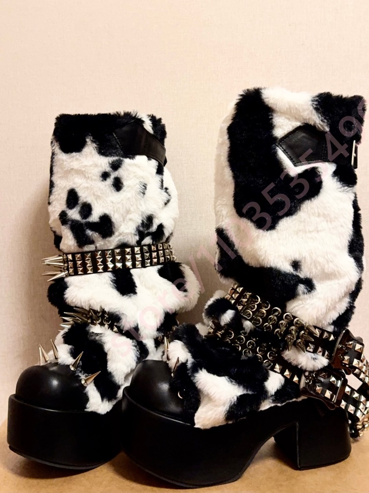 Winter Platform Cow Print Plus - Street Fashion Winter avaliação e preço