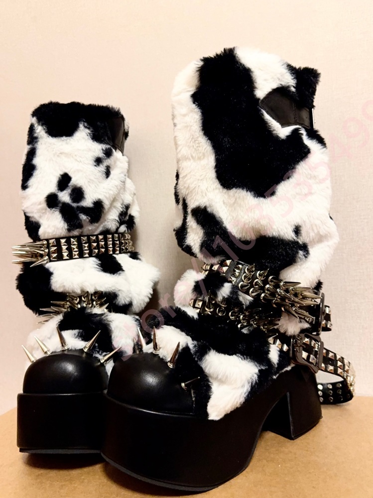 Winter Platform Cow Print Plus - Street Fashion Winter avaliação e preço