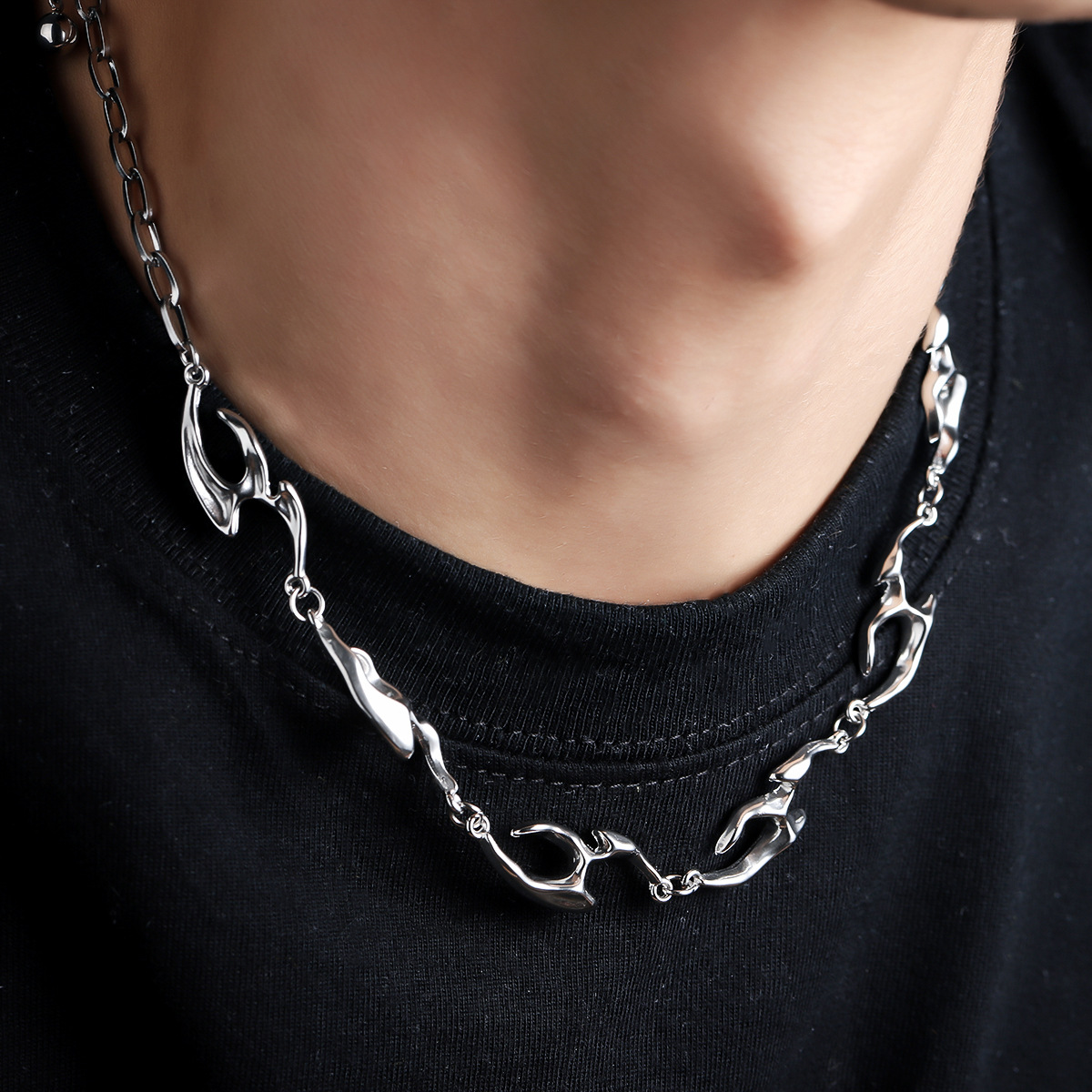 Irregular Shaped Metal Necklac - Street Fashion Trends 2025 avaliação e preço