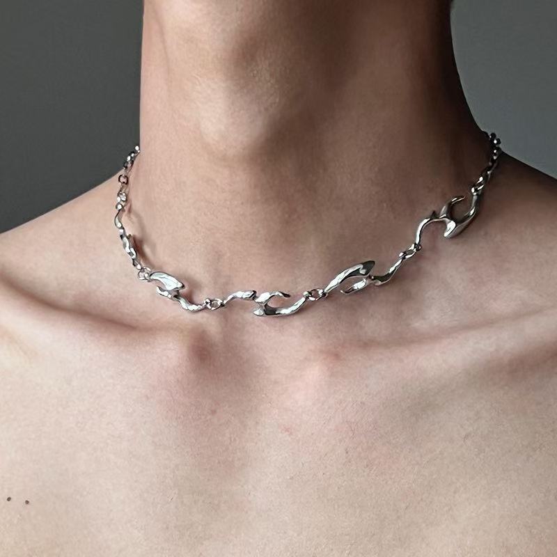 Irregular Shaped Metal Necklac - Street Fashion Trends 2025 avaliação e preço