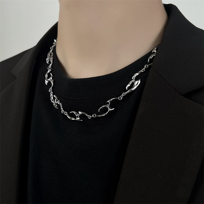 Irregular Shaped Metal Necklac - Street Fashion Trends 2025 avaliação e preço