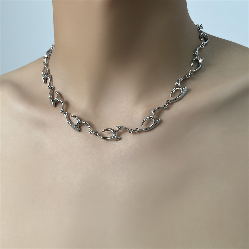 Irregular Shaped Metal Necklac - Street Fashion Trends 2025 avaliação e preço