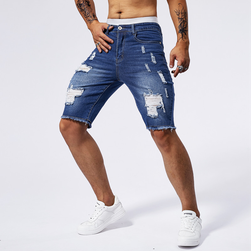 2025 Summer New Men's Ripped D - Street Fashion Men 2025 avaliação e preço