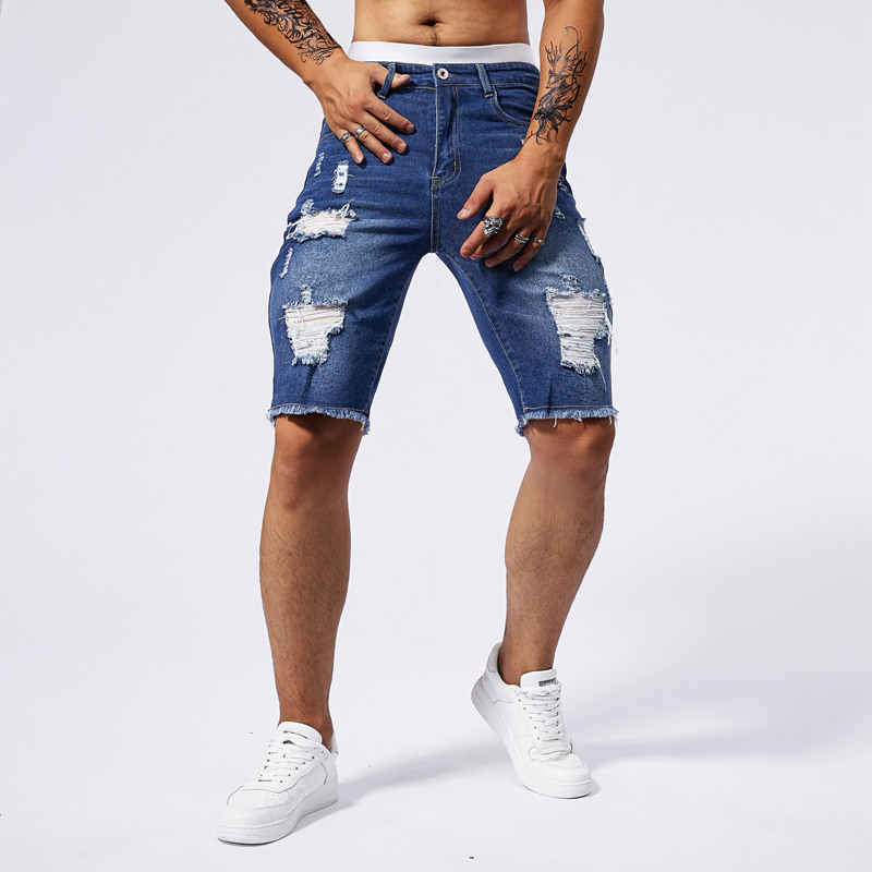 2025 Summer New Men's Ripped D - Street Fashion Men 2025 avaliação e preço