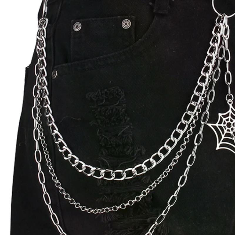 Fashion Punk Metal Pants Chain - Street Fashion Jeans Women avaliação e preço