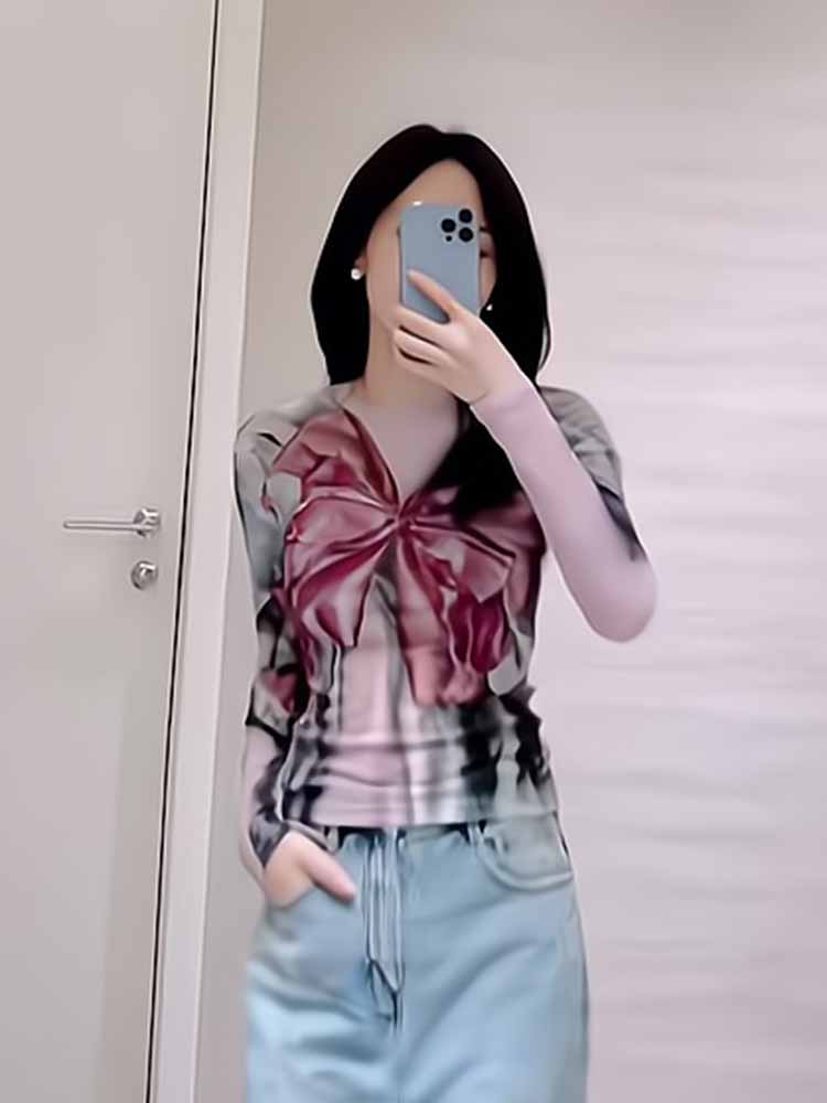 Elegant  Knot Printed Slim Fit - Mesh Top Layering avaliação e preço