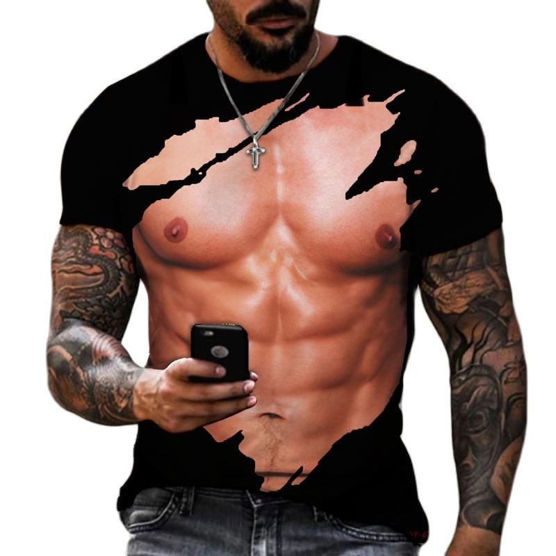 Summer Fashion Men's 3D Printe - Street Fashion For Short Guys avaliação e preço