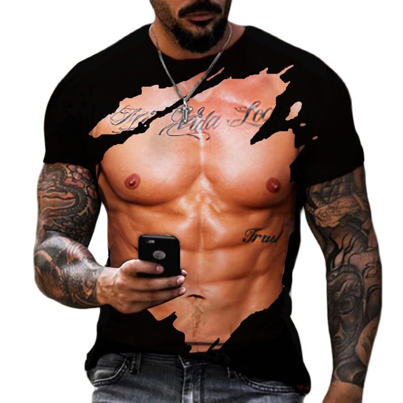 Summer Fashion Men's 3D Printe - Street Fashion For Short Guys avaliação e preço
