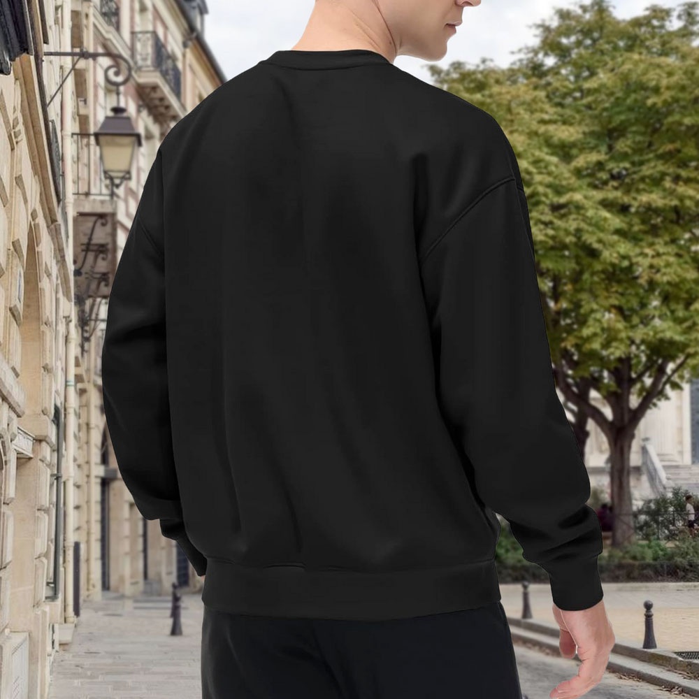 Men's Black Crew Neck Pullover - Street Fashion In London avaliação e preço