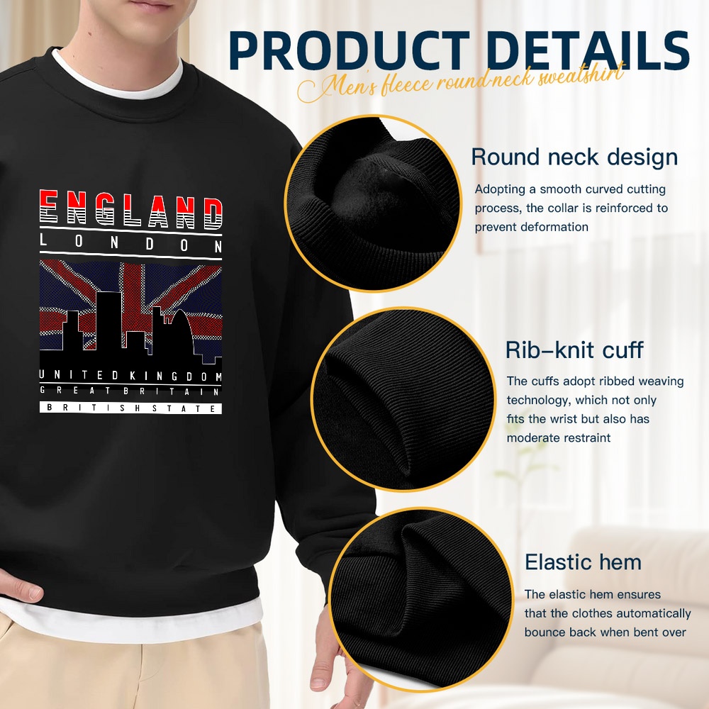 Men's Black Crew Neck Pullover - Street Fashion In London avaliação e preço