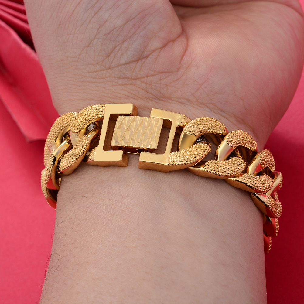 18k Dubai Gold Color  Bracelet - Street Fashion Dubai avaliação e preço