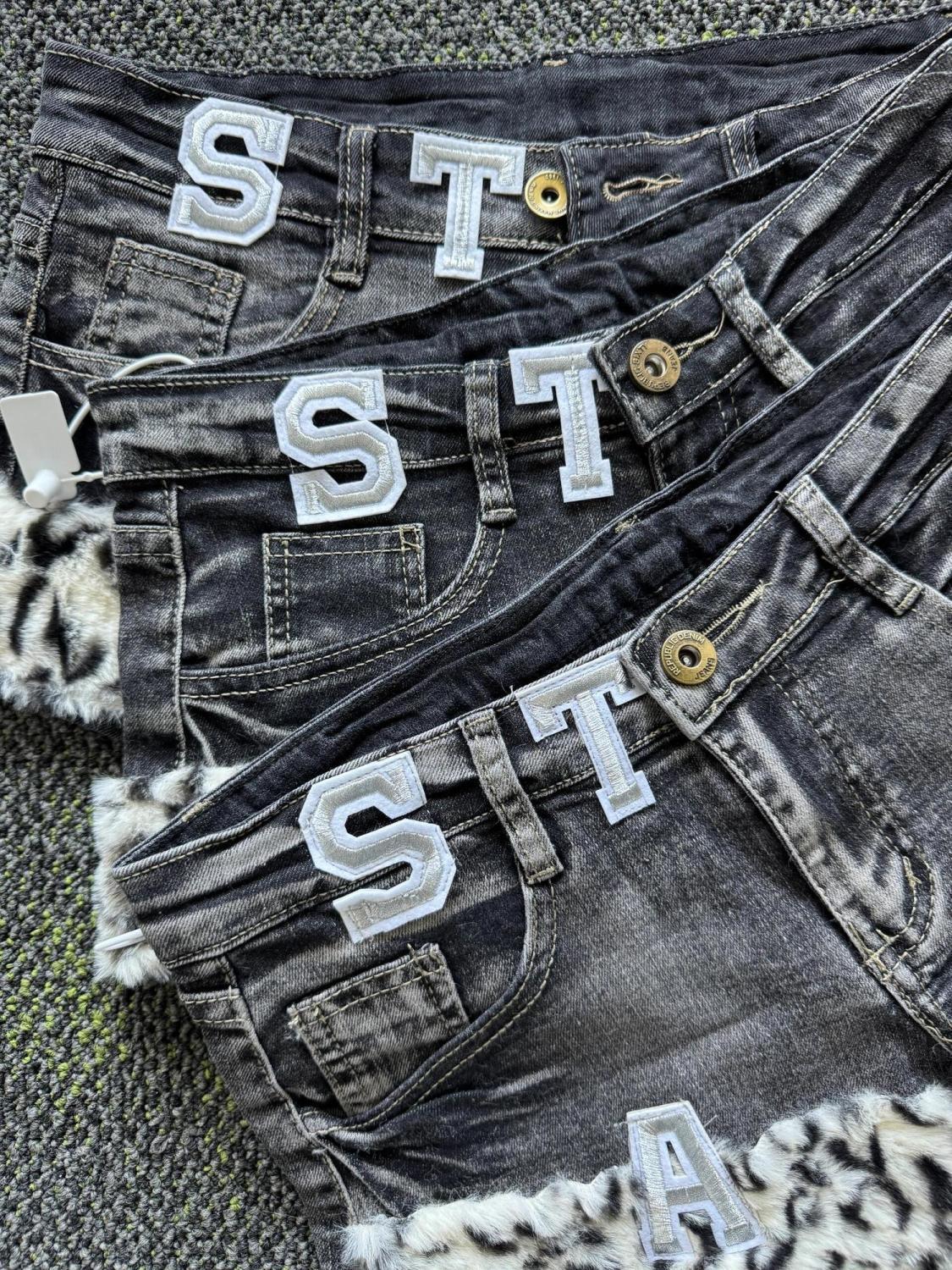 Y2k Embroidered Patch Denim Sh - Street Fashion Jeans Women avaliação e preço
