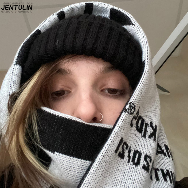 Knitted Scarf Shawl Unisex Sca - Street Fashion Kpop avaliação e preço