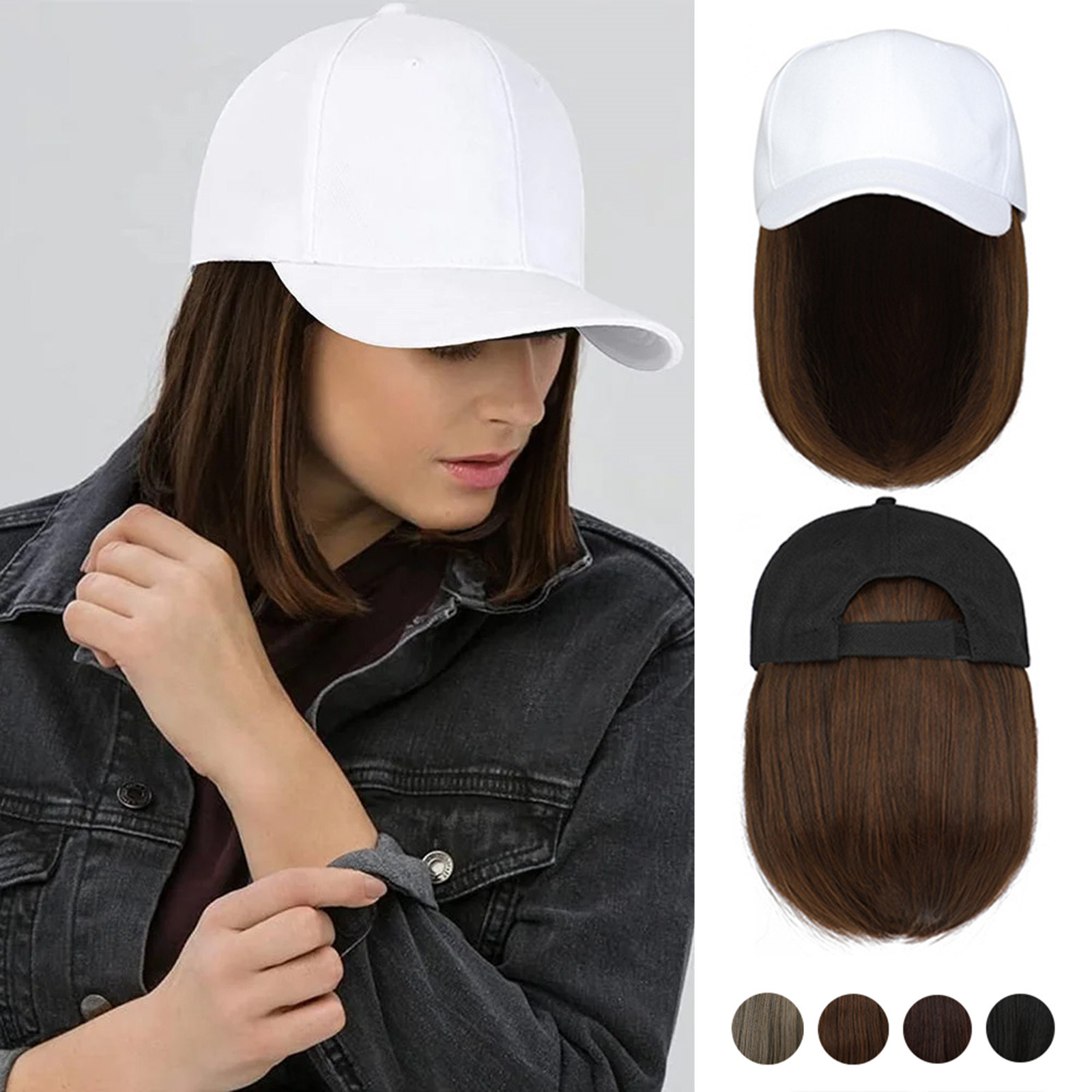 Short Straight synthetic Wigs  - Street Fashion Hats avaliação e preço