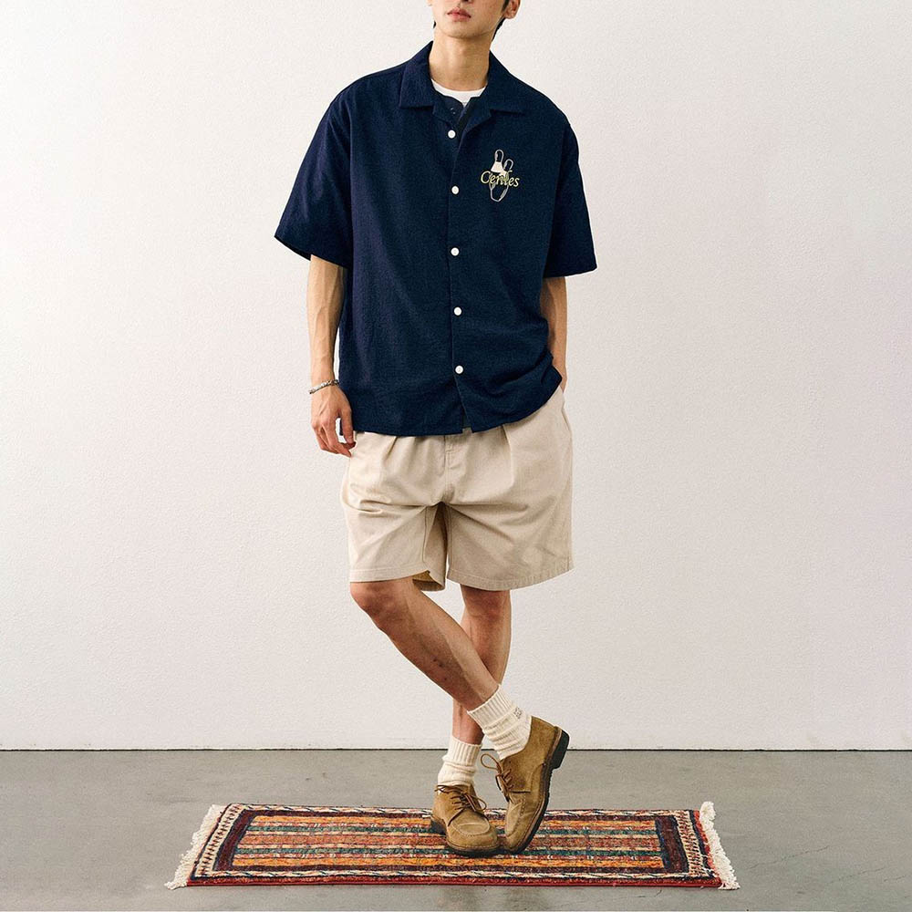 Men's Embroidered Short-Sleeve - Street Fashion Trends 2025 avaliação e preço