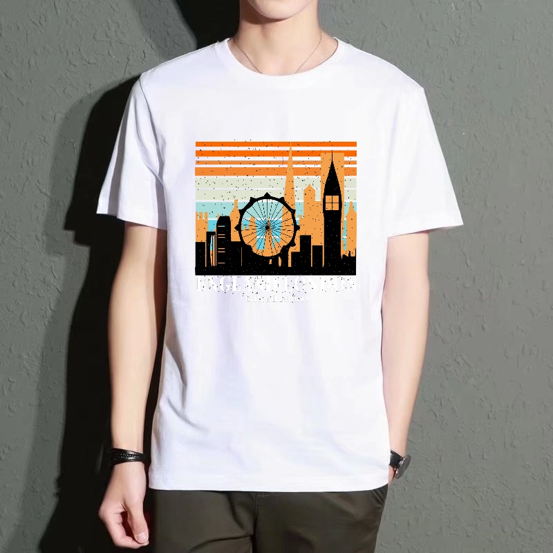 Men's Black Round-Neck Short-S - Street Fashion In London avaliação e preço