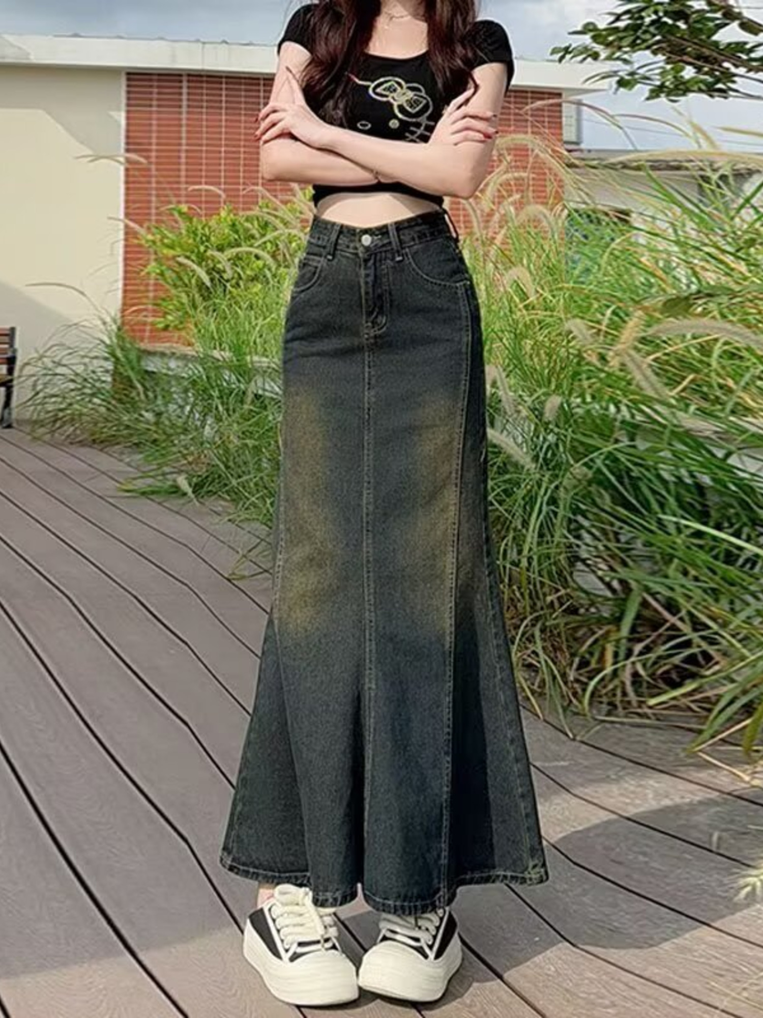 Women's Vintage Washed Denim M - Street Fashion Jeans Women avaliação e preço