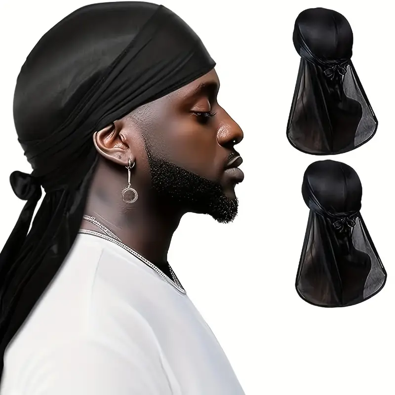 Unisex Silky Long Tail Durag P - Street Fashion Hats avaliação e preço