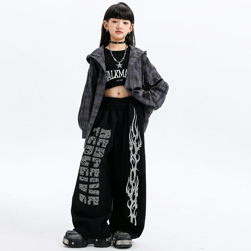 Girls Jazz Dance Costumes Hood - Street Fashion Kpop avaliação e preço