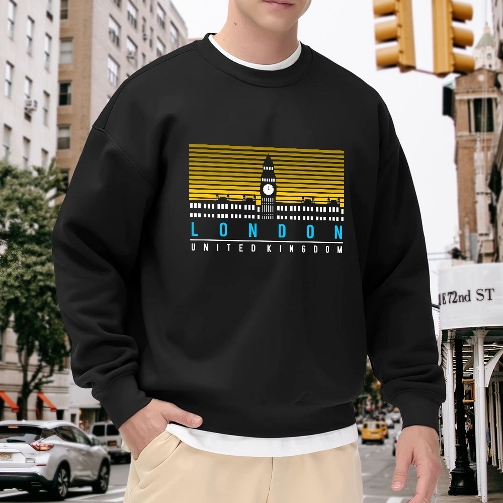 Men's Black Crew Neck Loose Sw - Street Fashion In London avaliação e preço