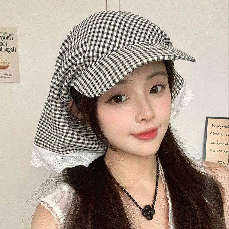 Womens Korean Headscarf Cap wi - Street Fashion Hats avaliação e preço