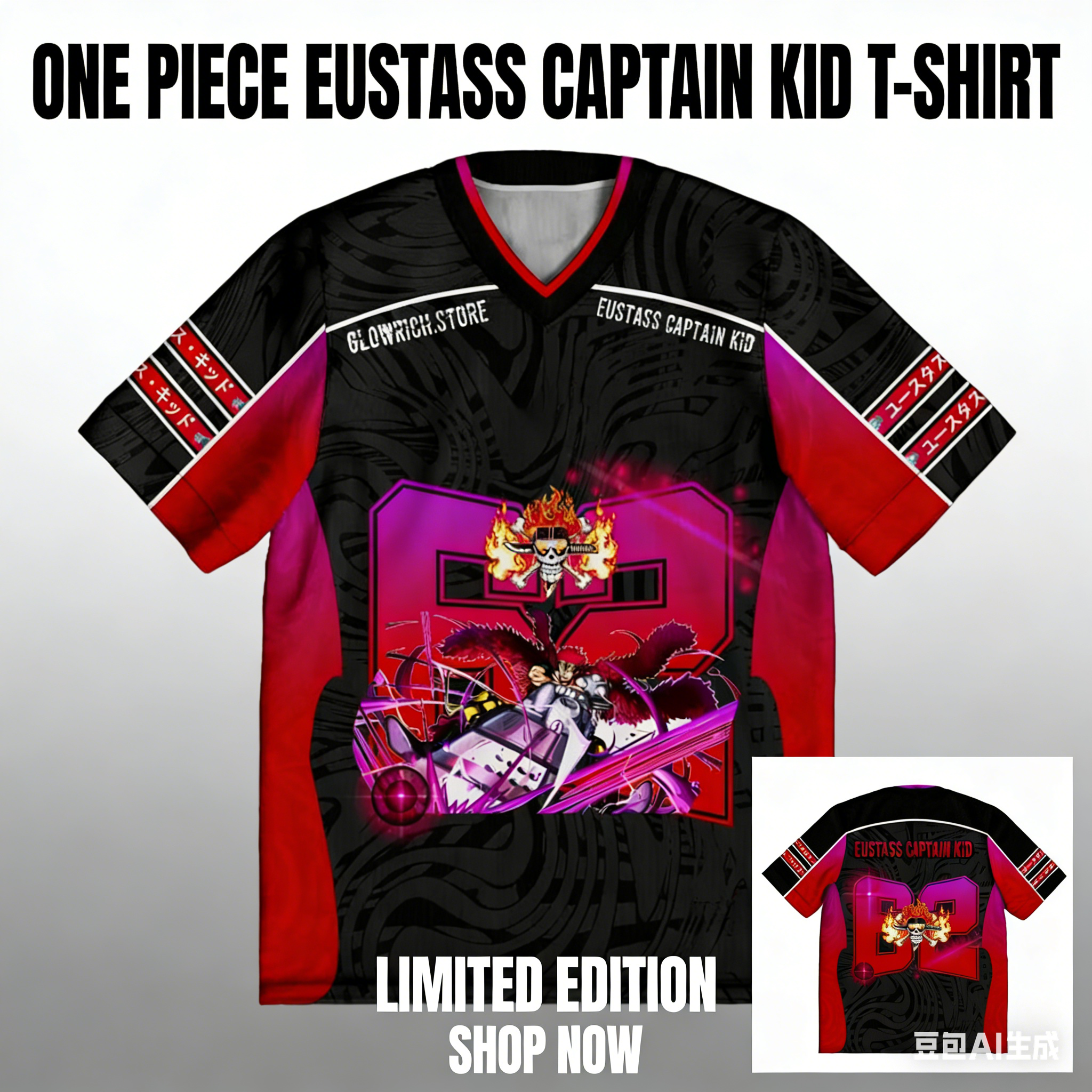 One Piece Eustass Kid Anime Y2 - Street Fashion Kpop avaliação e preço
