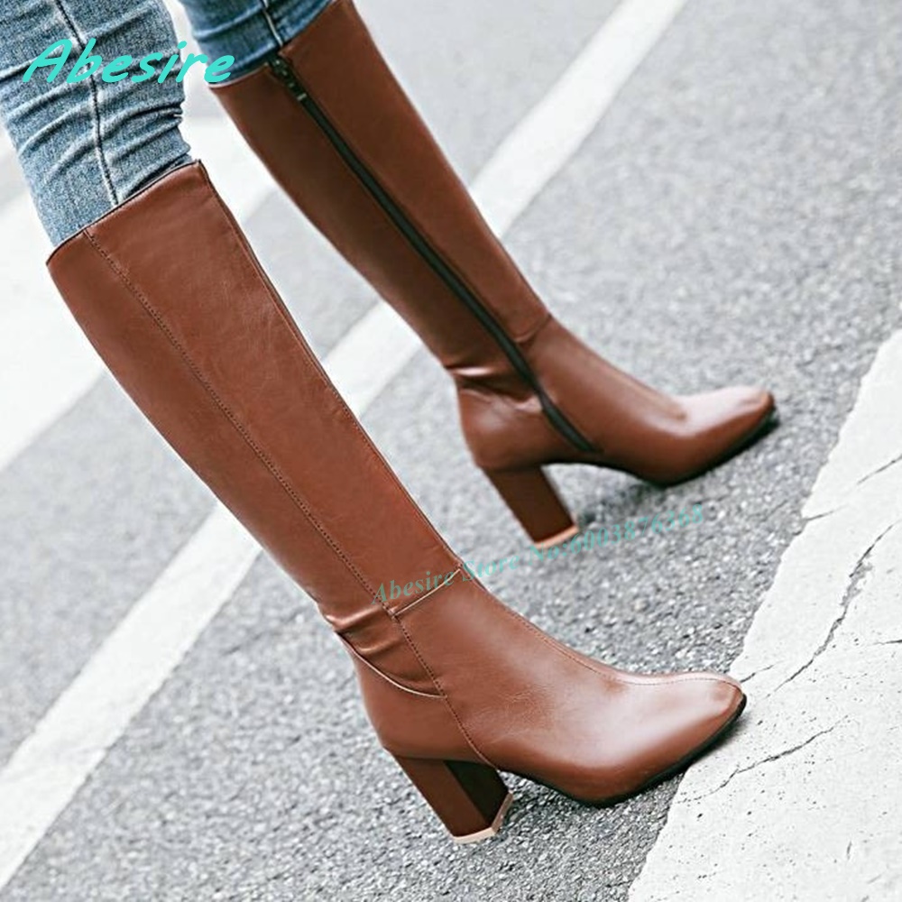 Leather Knee High Boots Side-Z - Street Fashion Winter avaliação e preço
