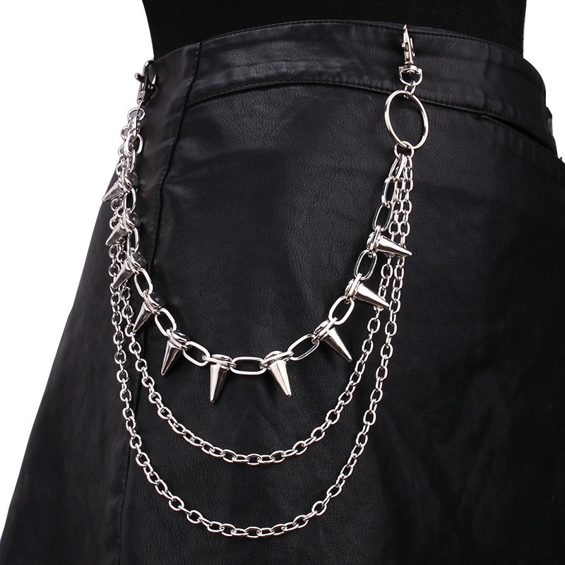 Hip Hop Punk Rock Metal Pants  - Street Fashion Jeans Women avaliação e preço