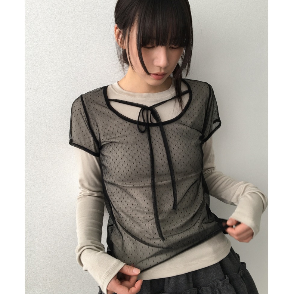 Korean Sle Sweet Drlike ort Sv - Mesh Top Layering avaliação e preço