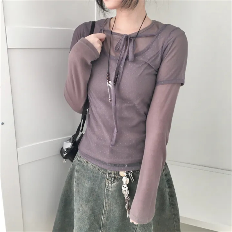 Korean Sle Sweet Drlike ort Sv - Mesh Top Layering avaliação e preço