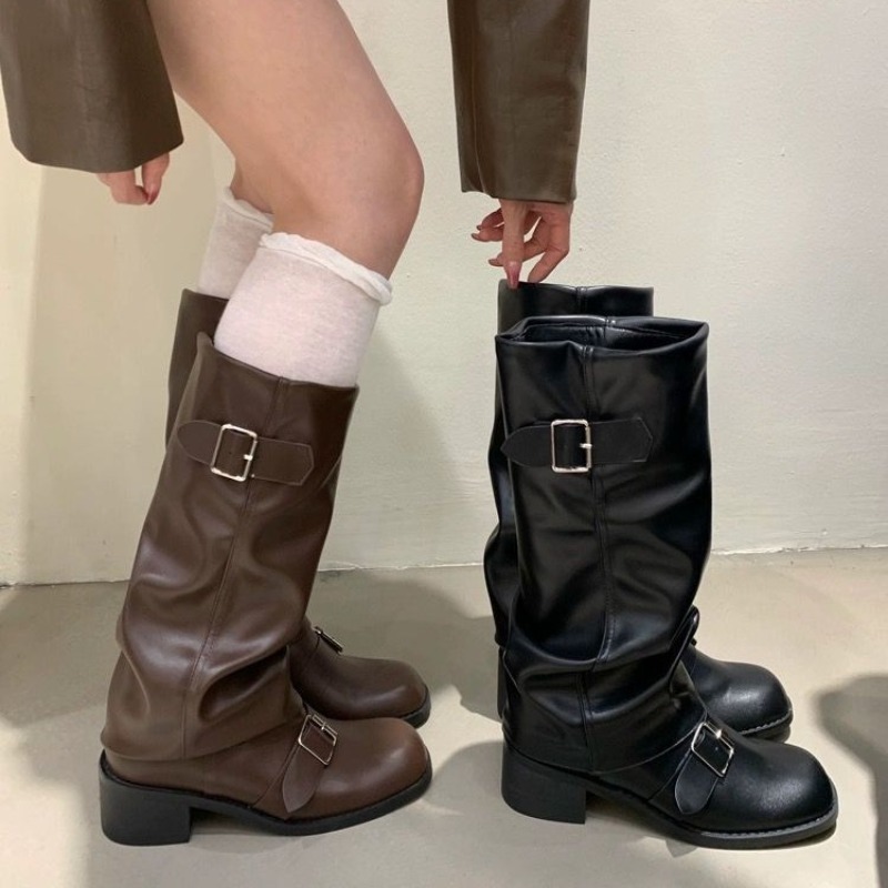 2025Woman Boots Knee High Plat - Street Fashion Trends 2025 avaliação e preço