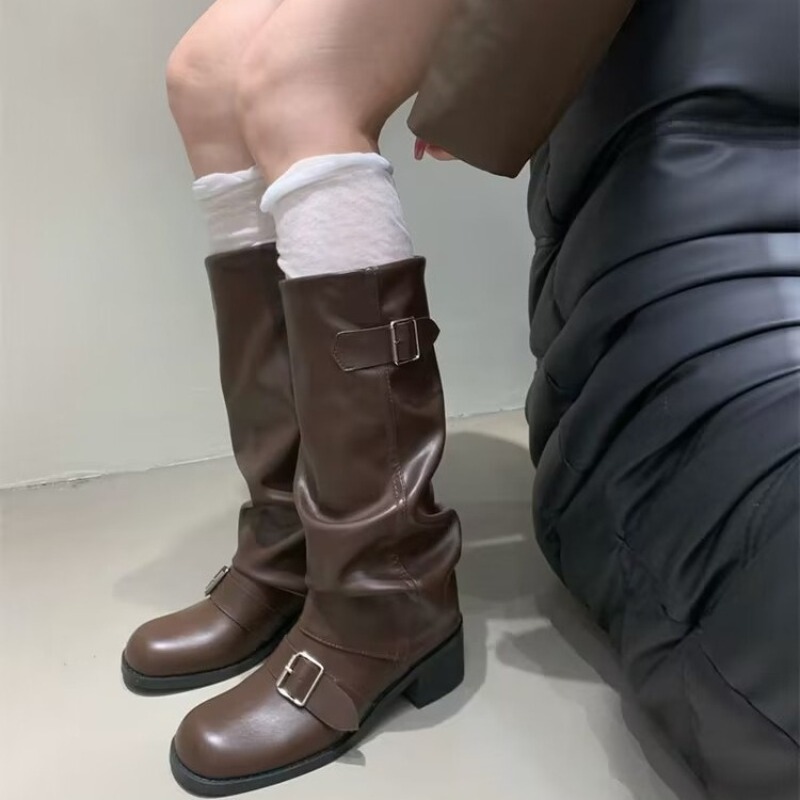 2025Woman Boots Knee High Plat - Street Fashion Trends 2025 avaliação e preço
