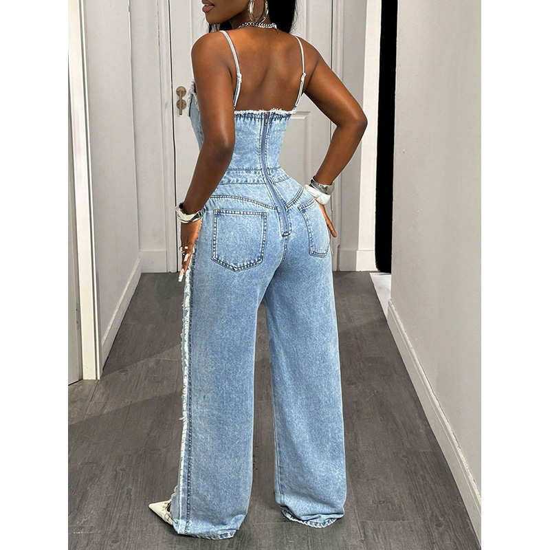 Benuynffy Sexy Spaghetti Strap - Street Fashion Jeans Women avaliação e preço