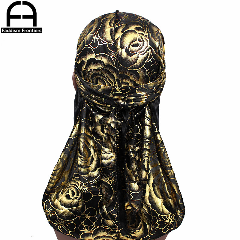 Custom Men's Print Silky Durag - Street Fashion Hats avaliação e preço
